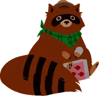 Bento (tanuki) na forma animal, animado.