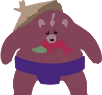 Brunt (urso) na forma animal, animado.