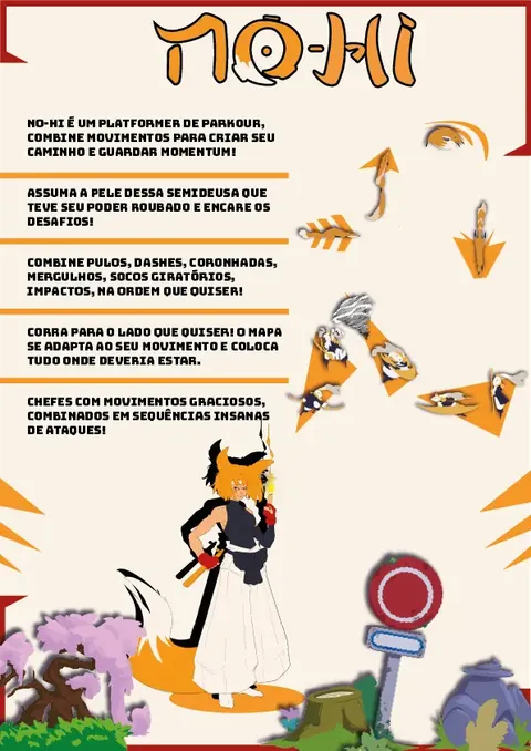 One-pager (folheto) do No-Hi com o resumo do jogo.
